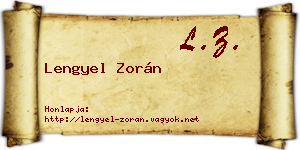 Lengyel Zorán névjegykártya